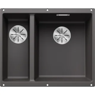 Blanco Subline 340/160-u Spüle 523559 55,5x46cm, PuraDur felsgrau, rechts, für Unterbau