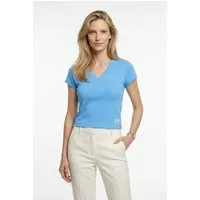 Calvin Klein Jeans T-Shirt A- SS WOVEN LABEL RIB VNECK TEE mit gewebtem Label