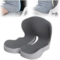 ibettertec Sitzkissen Hämorrhoiden Sitzkissen Orthopädisch für Hämorrhoiden Eisseide Gewebe, Ergonomisches Sitzring Memory Foam Kissen für Bürostuhl Auto Rollstuhl