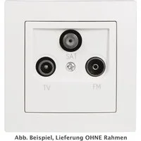 McPower Steckdose Antennendose McPower Flair für TV, Radio und Sat, UP, weiß