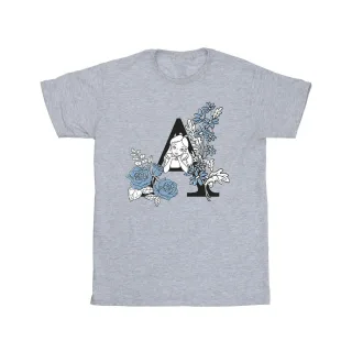 Disney - "Alice In Wonderland Letter A" T-Shirt für Mädchen (Grau)