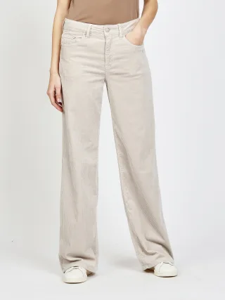 GANG Damen Hosen 94CARLOTTA LONG - wide fit Hose silver grey