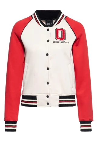 Queen Kerosin Damen College Sweatjacke Q rot