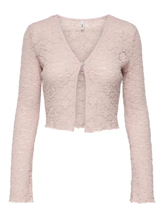 ONLY - ONLFAITH L/S LACE CARDIGAN JRS Sepia Rose - Gr. - XS