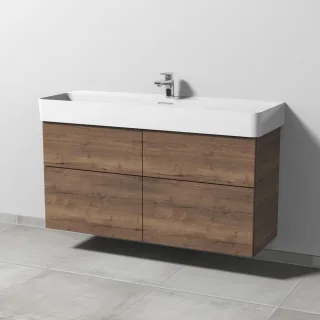 Sanipa 3way Waschtischunterbau zu Laufen VAL Waschtisch mit 4 Auszügen, Eiche-Tabak SM82550