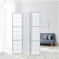 Homestyle4u Paravent Raumteiler Holz Trennwand Weiß Indoor Hochzeit Sichtschutz (3-teilig, 3 St), faltbar