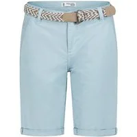 SUBLEVEL Bermudas Damen kurze Stoffhose mit buntem Flechtgürtel Sommerhose, kurze Chinohose, Shorts mit Gürtel