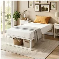 HOMCOM Bettgestell Bett Bettrahmen mit praktischem Stauraum (Set, 2-tlg., Bettgestell mit Aufbauanleitung), ohne Kopfteil, viel Stauraum, schnelle Montage