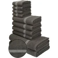 OTTO home Handtuch Set Kapra, Premium Handtücher, 100% Baumwolle, 500 gr/m², 10-tlg., Frottier (Set, 10-St), 2 Duschtücher, 4 Handtücher, 4 Gästehandtücher, 5 Jahre Garantie