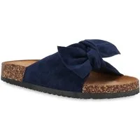 VAN HILL 19057336 BO S67 Damen Sandalen Dk. Blue 36 Pantolette Damen Sandalen Pantoletten Korkoptik Sommer Schlappen Hausschuhe