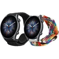 kwmobile Smartwatch-Armband 2x Uhrenarmband für 22mm Amazfit Bip 6 / Bip 5 Unity / Bip 5 / GTS 3, Fitnesstracker Band Set aus Nylon - Ersatzarmband Smartwatch