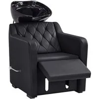 Barberpub Waschbecken BarberPub Friseurstuhl mit Waschbecken 8620 (Schwarz/Kunstleder)