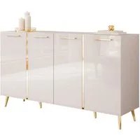 Lookway Kommode ONYX 4D Kaschmir auf goldenen Beinen Hochglanz 158 cm, Breite: 158 cm