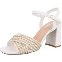 Ital-Design Bequeme Sandalen mit Blockabsatz - Ideal für jeden Anlass Sandalette (89092289) Blockabsatz Sandalen & Sandaletten in Weiß