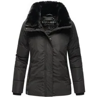 Navahoo Winterjacke Frostii XIV modische Damen Winter Steppjacke mit Kunstfellkragen