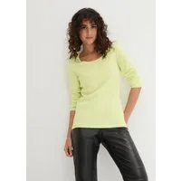 bonprix Langarmshirt leicht taillierte Passform, Rundhalsausschnitt, aus reiner Baumwolle