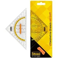 Idena Geodreieck Idena 602403 - Geometriedreieck mit Griff, 14 cm, transparent
