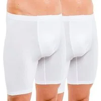 HERMKO Langer Boxer 8955 (Pack, 2er) Bio-Baumwolle/Elastan mit Webbund kurzem Bein Feinripp