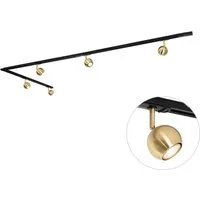 Qazqa Schienensystem-Sets Iconic gissi, ohne Leuchtmittel, Warmweiß, QAZQA Schienen­leuchte, gu10, gold, Stahl, Modern