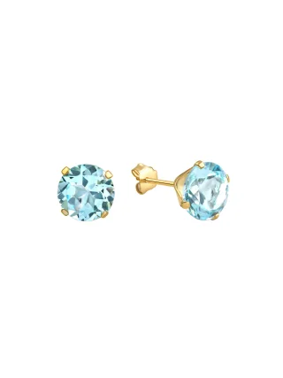 Fascination by Ellen K. Ohrstecker Gold 585 mit echtem Blautopas (beh.) 7mm