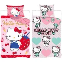 BrandMac Bettwäsche Hello Kitty - 2 x Wende-Bettwäsche-Set im Doppelpack, 135x200 & 80x80, Baumwolle, 100% Baumwolle
