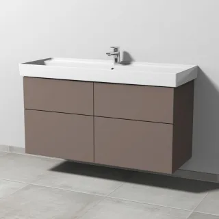 Sanipa 3way Waschtischunterbau zu Villeroy & Boch Collaro Waschtisch mit 4 Auszügen, Taupe-Matt SP8381T