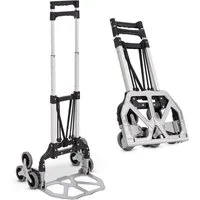 Juskys Treppensackkarre, Alu, bis 80 kg belastbar, klappbar, für Treppen, mit Seilen