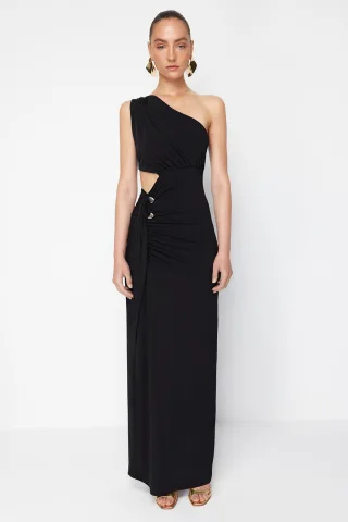 Damen Unifarbenes Maxikleid, ärmellos, figurbetont, ideal für Abschlussball und Abiball