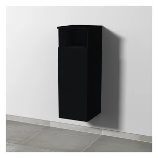 Sanipa 3way Mittelschrank mit 1 Tür und 1 offenem Fach, Schwarz-Matt, SF13008 SF13008