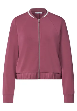 Street One - Langarm Jacke im Silk-Look mit Zipper dark clouded blush - Gr. - 38