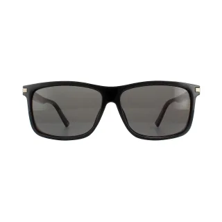 Polaroid Rectangle Mens Schwarz Grau Polarisierte Sonnenbrille