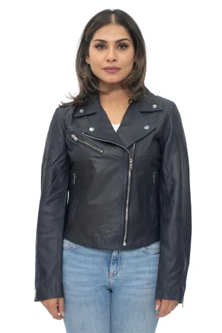 Damen-Leder-Klassiker-Biker-Brando-Jacke-Baku