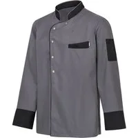 Clinotest Kochjacke langarm - 95 Grad waschbare, kochfeste Kochjacken ohne Einlaufen (1-St) Kochhemd aus 65% Polyester, 35% Baumwolle, mit Druckknopfverschluss