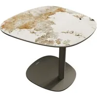 DELIFE Couchtisch Edge, Boot 60x60 cm Keramik Minas Melange Eleny Metall Effektfinish Titan