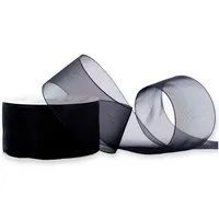 Creativery Organzaband, Organzaband 38mm x 25m Rolle Schwarz