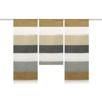 HOME WOHNIDEEN Scheibengardine Mini Flächenvorhang gold, Stangendurchzug, halbtransparent, inkl. Beschwerungsstab