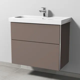 Sanipa 3way Waschtischunterbau zu Geberit iCon Light Waschtisch mit 2 Auszügen, Taupe-Matt BP5721T