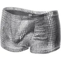 Lau-Fashion Boxershorts Herren Lack Leder Look mit Schlangenmuster – Sexy Low Rise Unterwäsche