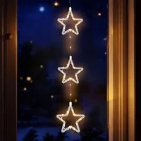 Spetebo LED-Lichterkette LED Weihnachtsdeko für Außen 3 Sterne mit Timer - 58 cm, 48-flammig, mit Timer Funktion