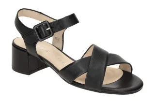 Gabor Damen Sandalette 62.913.27 Schwarz (LDS) | Echtleder - Kreuzriemchen - ...