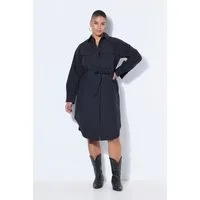 Studio Untold Jerseykleid Hemdblusenkleid Fitted Fit Midilänge Bindegürtel