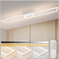 ZMH LED Deckenleuchte Wohnzimmer Dimmbar 36/48W Modern Deckenlampe mit Fernbedienung, Augenschutz, Einfache Installtion, LED fest integriert, 3000-6500K, Dimmbar Geometrisch Deckenbeleuchtung für Schlafzimmer