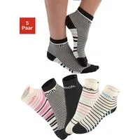 Bench. Kurzsocken Damen Alltags Kurzschaftsocken, Mehrfarbige Bunte Socken (Packung, 5-Paar, Gr. 35-38 bis 39-42) im Streifendesign, Ringeldesign