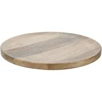 Meinposten Dekoteller Teller Holzteller Dekoteller Mangoholz Holz Ø 38 cm (1 St), Filzgleiter auf der Unterseite