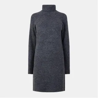 Pieces - Strickkleid für Damen, Rollkragen (Dunkelgraue Melange)