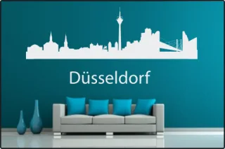 Wandtattoo "Stadt Skyline Städteskyline Silhouette DÜSSELDORF"