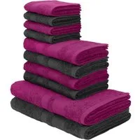 OTTO home Handtuch Set Vanessa, 10-tlg Handtuch-Set, weich, in Standard- und Premium-Qualität, Walkfrottee (Set, 10-St), 100% Baumwolle, Duschtücher, Handtücher, Gästetücher, mit Bordüre