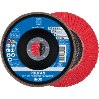 PFERD TOOLS POLIFAN Fächerscheibe PFC konisch SG INOX Edelstahl - 67712536