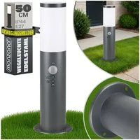 monzana Gartenleuchte, Außenleuchte mit Bewegungsmelder, Einstellbar Edelstahl 50cm IP44 Außenlampe Wegeleuchte Außen Anthrazit
