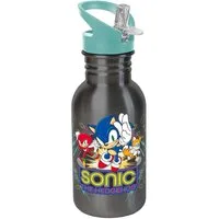 Geda Labels GmbH Trinkflasche Sonic Retro, Türkis, 500ml, ausklappbarer Trinkhalm